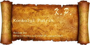 Konkolyi Patrik névjegykártya